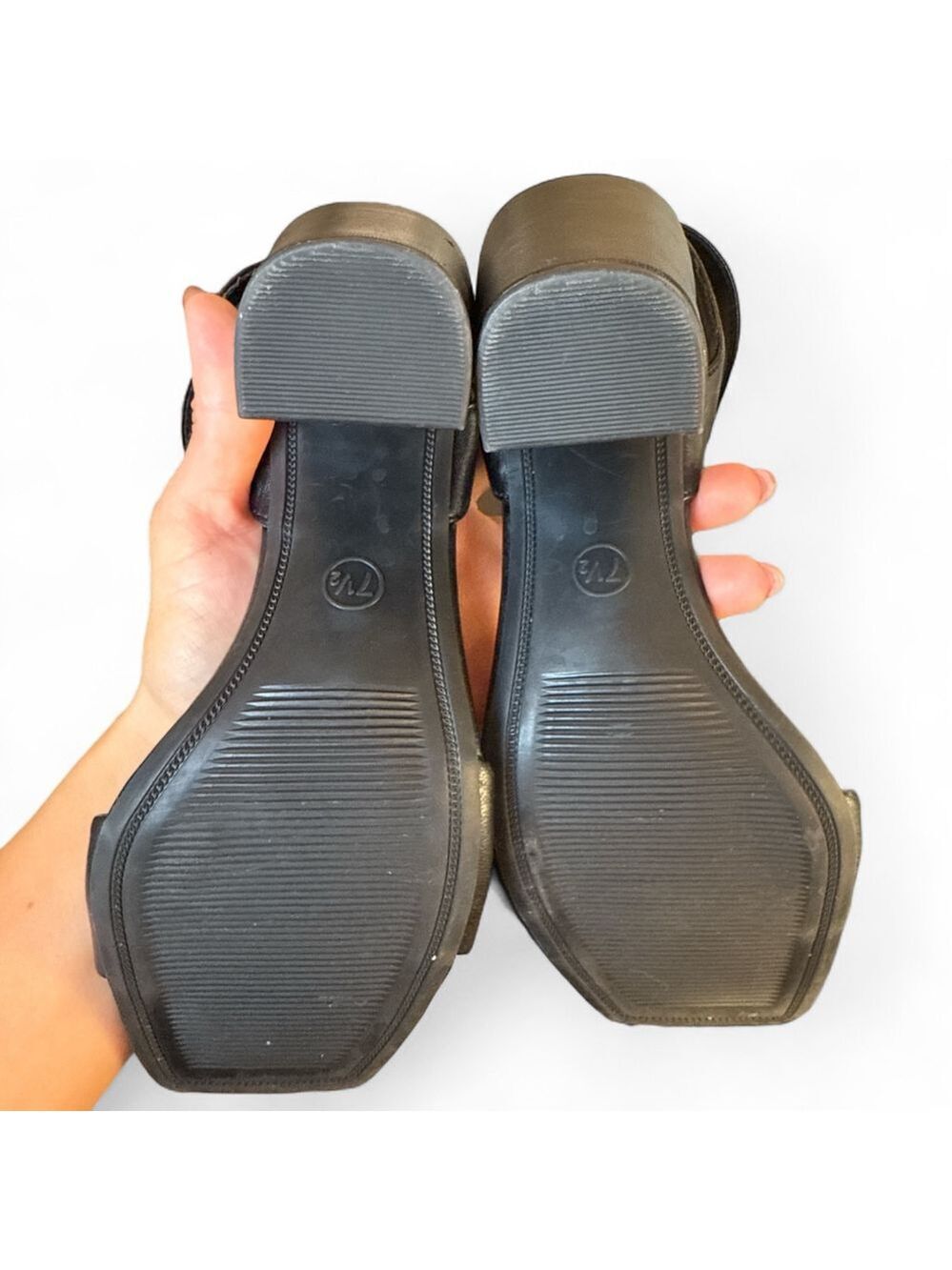 Women's A New Day Black Tan Block Heel Sandals Size 7.5 - Picture 5 of 5